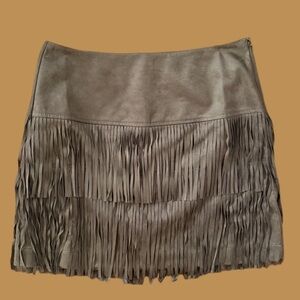 LOFT | Fringe Faux Suede Mini Skirt